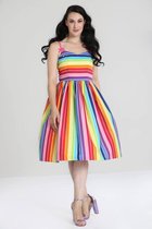 Hell Bunny - Over the Rainbow Flare jurk - L - Regenboog