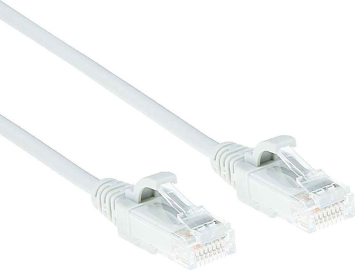 ACT Witte 0,5 meter LSZH U/UTP CAT6 datacenter slimline patchkabel snagless met RJ45 connectoren DC8900