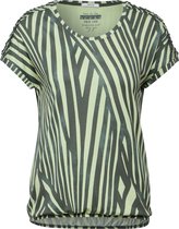 CECIL TOS AOP Shoulder Detail T-shirt Dames T-shirt - cool khaki - Maat XL