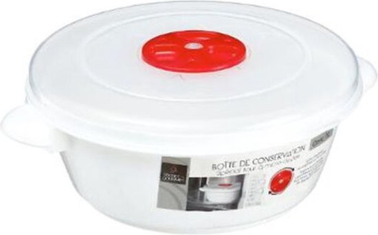 Magnetron doos Ø 17 cm - Vriesbestendig - Met verluchtingsgaatjes - Vershouddoos - Wit
