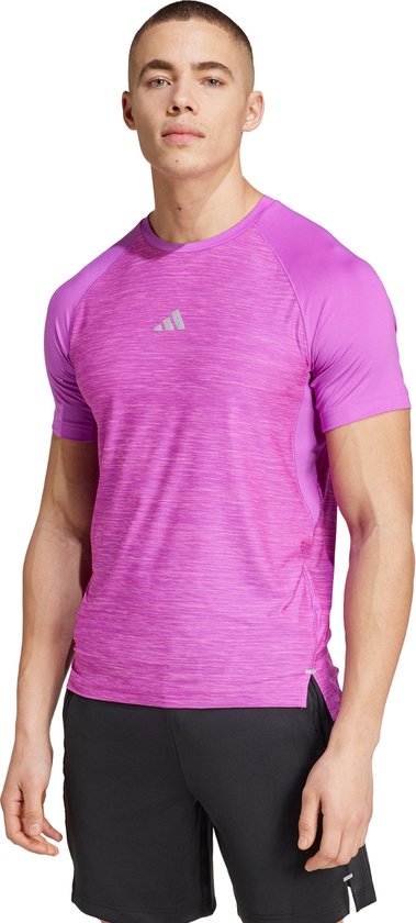 adidas Performance Gym+ Training 3-Stripes T-shirt - Heren - Paars- S