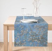 De Groen Home Textile Velours Imprimé Chemin de table -Motif ogea bleu - Velours - Chemin 45x220