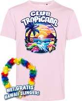T-shirt Colorful Tropics | Toppers in Concert 2024 | Club Tropicana | Hawaii Shirt | Ibiza Kleding | Lichtroze | maat M