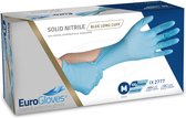 Eurogloves handschoenen solid-nitrile 300mm poedervrij blauw - Medium- 100 x 100 stuks voordeelverpakking