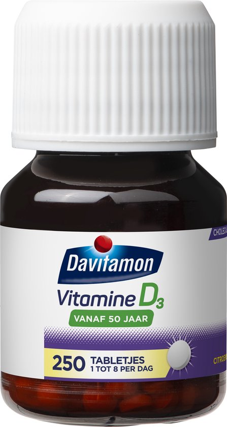 Flesje Davitamon Vitamine D3 vanaf 50 jaar. 250 tabletjes.