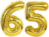 Cijfer ballon set 65 jaar goud verjaardag versieren versiering feest cijferballon 80 cm