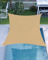 3 x 5 m Zonnezeil, Waterdicht tot minstens 1000 mm, 93% UV-bescherming Zonneschaduwzeil in scheurvast polyester, Weerbestendig, voor Tuin Patio, Terras, Camping, Zandkleur GSH35EY