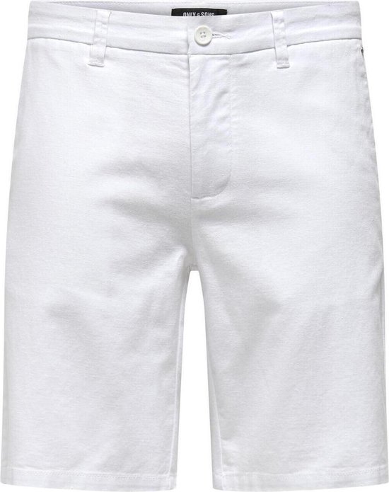 Only & Sons Broek Onsmark 0011 Cotton Linen Shorts No 22024940 White Mannen Maat - M