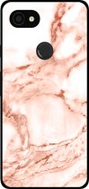 Smartphonica Telefoonhoesje voor Google Pixel 3 met marmer opdruk - TPU backcover case marble design - Wit Rosé Goud / Back Cover geschikt voor Google Pixel 3