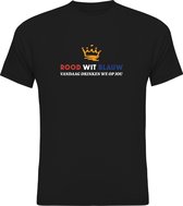 Koningsdag Kleding | Fotofabriek Koningsdag t-shirt heren | Koningsdag t-shirt dames | Zwart shirt | Maat M | Rood Wit Blauw
