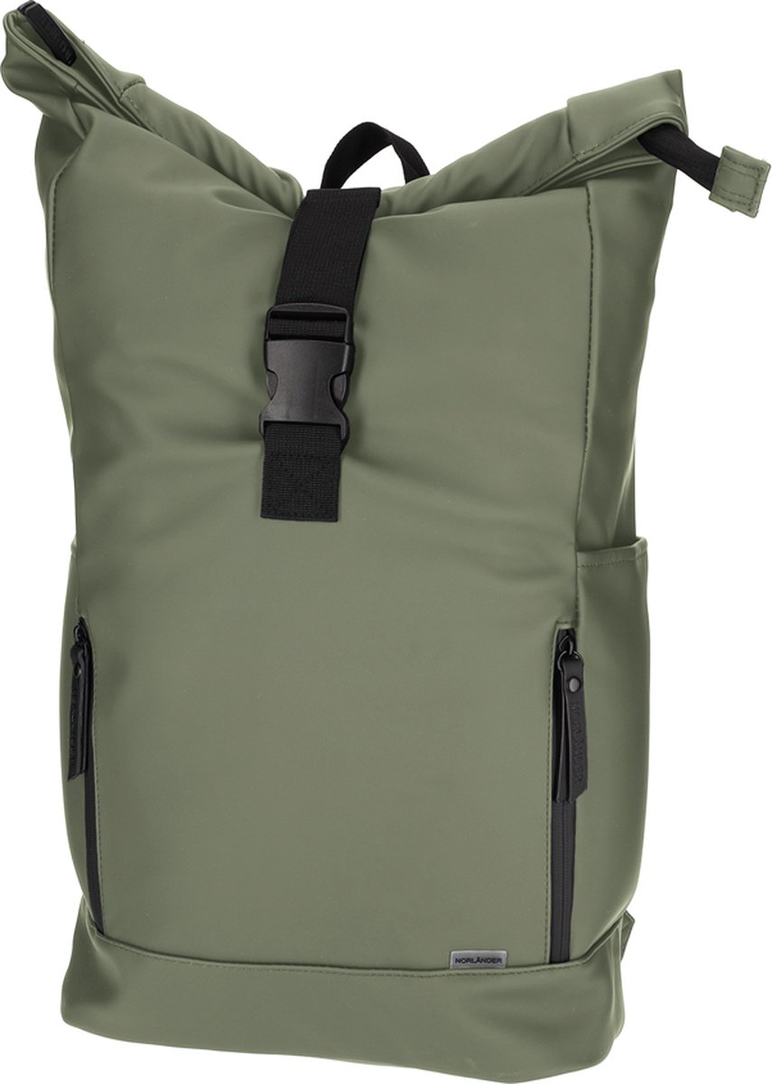 Norlander Rolltop fietsrugzak 25L - Vegan Dull PU - 30,5 x 14 x 59 cm - Groen