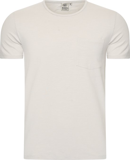 Mario Russo T-shirt - T-shirts Heren - Katoen - 3XL- Steen Grijs