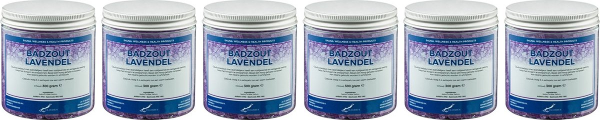 Goedkoopste Claudius Badzout Lavendel - 300 gram - Pot met aluminium deksel - set van 6 stuks