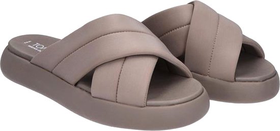 Taupe Alpargata mallow crossover slippers taupe