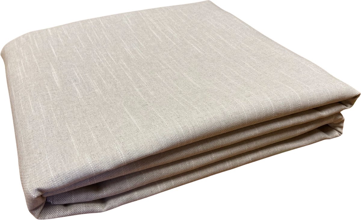 Tafelkleed Sako – 140 x 280 - Linnenlook – Beige – Luxe & Duurzaam – Voor Binnen & Buiten