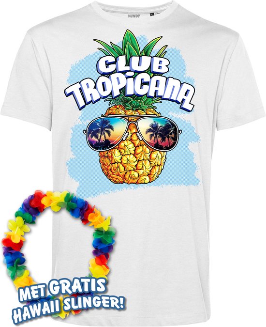 T-shirt Pineapple Head | Toppers in Concert 2024 | Club Tropicana | Hawaii Shirt | Ibiza Kleding | Wit | maat L