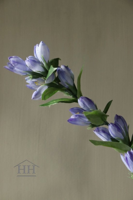 Kunstbloem gentiana stem lila - 66 cm - zijden bloem die net echt lijkt