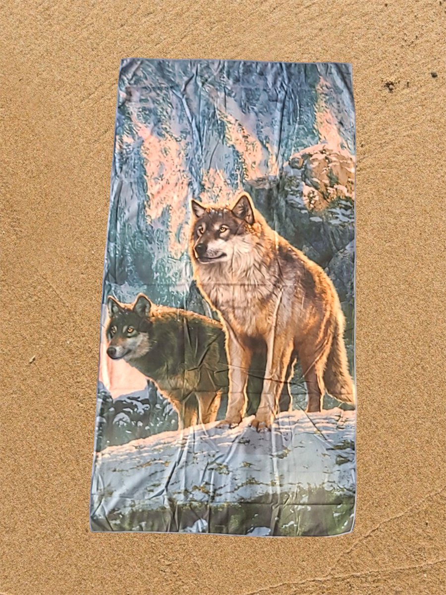 WolfStrandlaken 90*180cm Wolf Couple In Sunset