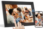 Digitale fotolijst met Wifi - 10,1 Inch Touchscreen - Elektronische Fotolijst 16 GB Geheugen En Uitbreidbaar Met 32GB - Automatische Rotatie - Wandmontage - Foto's En Video's Via De App Uploaden