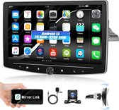 Android 13 2 + 32 GB 1 DIN Autoradio met Bluetooth, 10 inch HD Touchscreen