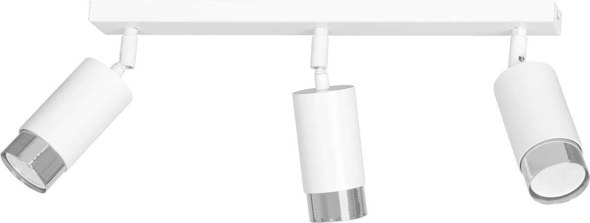 Emibig Boras 3L plafondspot GU10 wit en chroom luxe afwerking - Perfecte verlichting voor elke ruimte