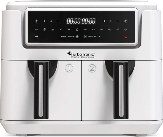 Foto: Turbotronic af118 dubbele airfryer xl digitale heteluchtfriteuse 7 6 liter wit