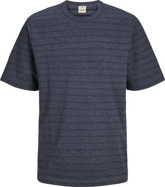 Jack & Jones T-shirt Jprblujack Jaquard Striped Ss Tee 12255530 Navy Blazer/ Melange Mannen Maat - L