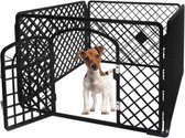 Hondenren - Puppyren - Box voor hond/puppy - Bench - Kooi - Ren - Wit - Transporteerbaar - Met poortje - 90X90X60CM