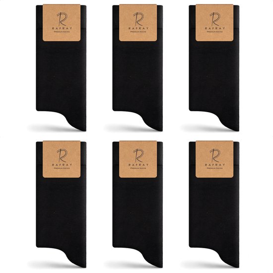 RAFRAY Sokken - Zwart Sokken in Cadeaubox - Premium Katoen - 6 paar - Maat 40-44 - Zwart