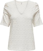 ONLY ONLROSA S/S V-NECK PUFF TOP JRS Dames Top - Maat L