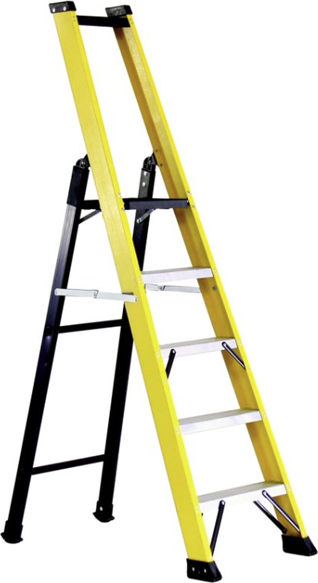 Delmer Fiberglas Pro-trap 6 treden 1,39 m 9,4 kg - Arbo NEN gekeurd – Professionele kwaliteit – ICT – Elektra - monteurs – bouw – hovenier – fiberglas – glasvezel – kunststof