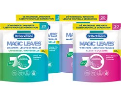 Dr. Beckmann - Magic Leaves Wasstrips - Voordeelset – Universeel 2 stuks - Colour 2 stuks – 80 Wasbeurten