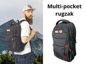Rugzak - Herock - Multi-pocket rugzak - 22Liter - Laptop compartiment tot 17 inch - one-size - zwart