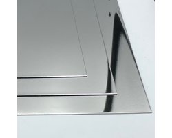 RVS 304 Mirror 8 vlakke plaat - 1mm, 200x200mm