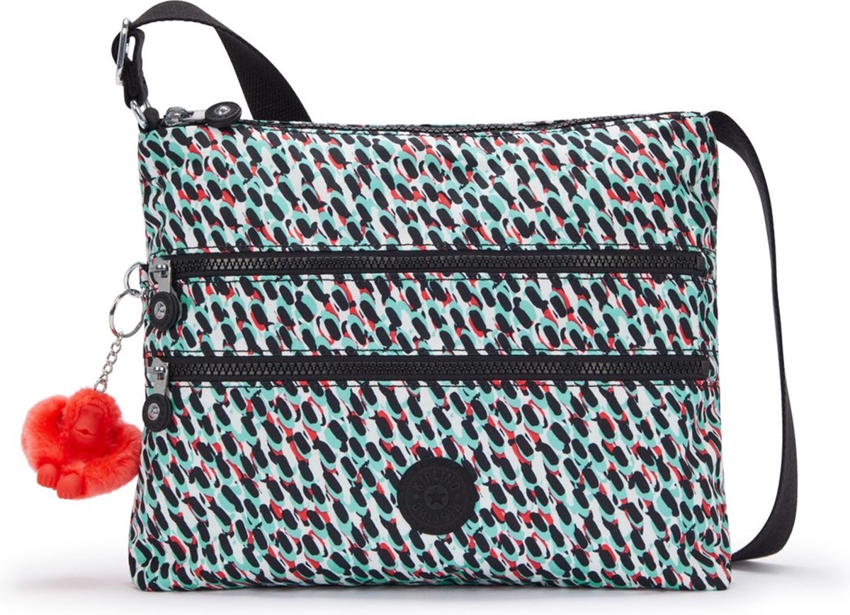 kipling Schoudertas Basic Print Alvar Medium Crossbody Abstract Print Veelkleurig