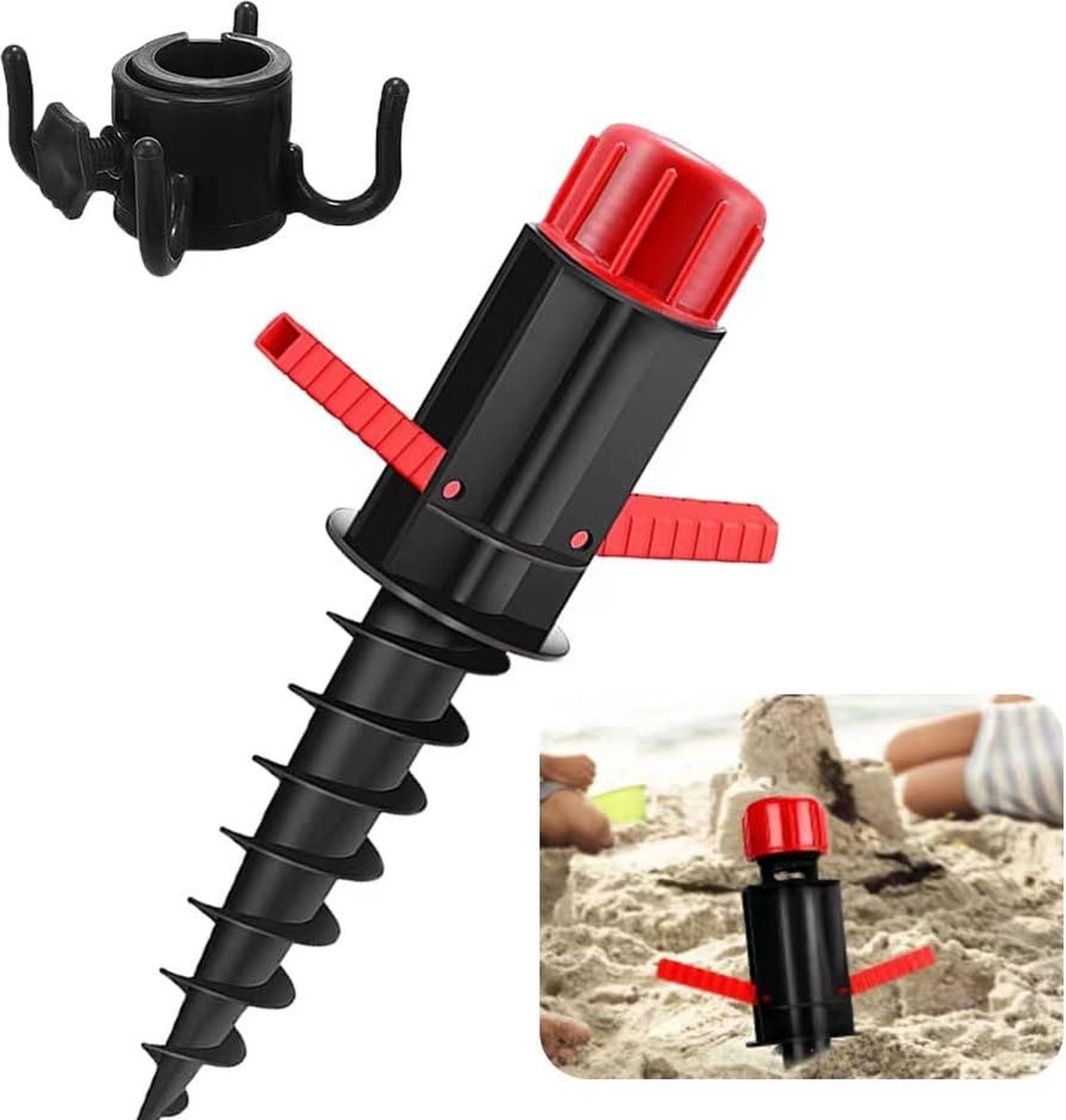 Goedkoopste Parasolhouder, bodemhuls parasol, parasolstandaard met handgrepen, grondpluggen, gazondoorn voor parasol, grondhuls voor de tuin, schroefbodemhuls voor strand, zand, gazon/land