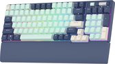 Royal Kludge RK96 Mechanisch Toetsenbord - Gaming Keyboard - Forrest Blue - Bedraad - Bluetooth - Hot Swappable - Blue Switches - Office - Magnetische Polssteun