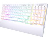 Royal Kludge RK96 Mechanisch Toetsenbord - Gaming Keyboard - Wit - Bedraad - Bluetooth - Hot Swappable - Blue Switches - Office - Magnetische Polssteun