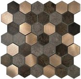 Zelfklevend Mozaiek Hexagon Koper V-Groef