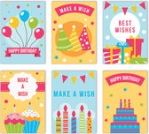 Cartes d'anniversaire - Ensemble de 6 x carte d'anniversaire