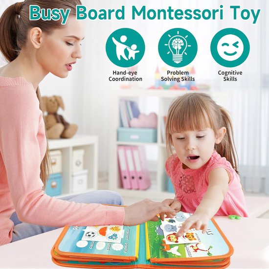 LED Montessori Busy Board | Houten sensorisch speelgoed voor peuters