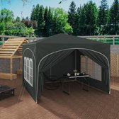LiMa® - Opvouwbaar tuinhuisje met 4 zijwanden - Partytent waterafstotend UV bescherming - Afmeting 3mx3m - In hoogte verstelbaar- Grijs