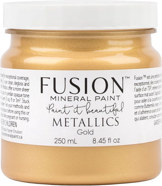 Foto: Fusion metallic paint meubelverf goud acrylverf gold 250 ml