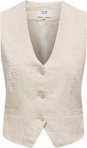 Jacqueline de Yong Vest Jdysay Linen Waistcoat Wvn 15324995 Oatmeal/melange Dames Maat - M