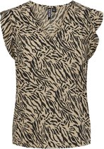 Pieces Top Pcnya Sl V-neck Top Bc 17147804 White Pepper/animal Dames Maat - M