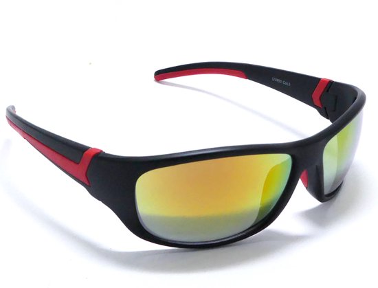 Scanuppia Rouge - Matt Rood Sportbril met UV400 Bescherming - Unisex & Universeel - Sportbril - Zonnebril voor Heren en Dames - Fietsaccessoires