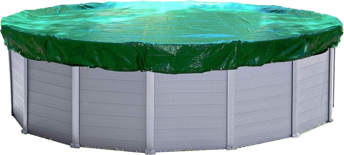 Goedkoopste Zwembadafdekking rond voor zwembaden van 280-320 cm | zeilmaat 380 cm | groen | zomer & winter zwembadzeil | zonnezeil | 180 g/m² PE dubbel gecoate afdekking | zonnezeil UV-bestendig