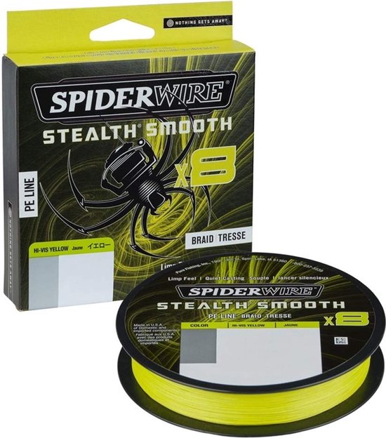 Foto: Spiderwire stealth smooth8 pe braid hi vis yellow 300m vislijn