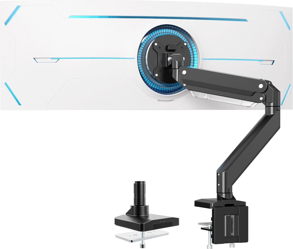 Dubbele Monitorhouder - Verstelbare Monitorarm voor Dubbele Beeldschermen - Ergonomische Monitorstandaard - Ruimtebesparende Dubbele Monitorbeugel - 17"-49 inch