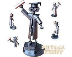 Afgestudeerde student-metaal beeld-metaal kunst-geslaagd-het best cadeau-uniek-sinterklas gift-kerst-geschenk